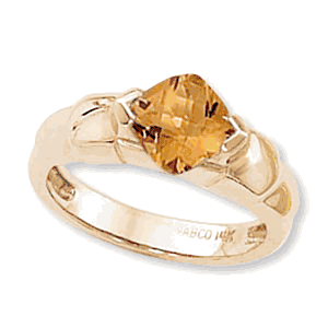 Cushion Citrine Ring - 14K Yellow Gold Size 7 - 70908CI