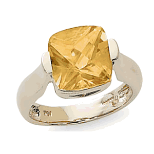 Cushion Citrine Ring - 14K Yellow Gold Size 7 - 70885CI