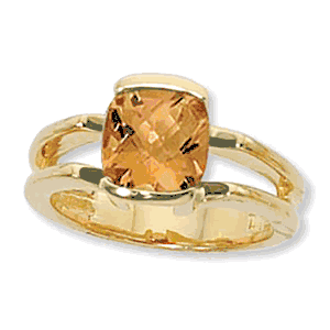 Cushion Citrine Ring - 14K Yellow Gold Size 7 - 70905CI
