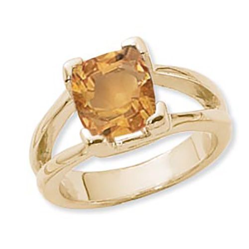 Cushion Citrine Ring - 14K Yellow Gold Size 7 - 70893CI