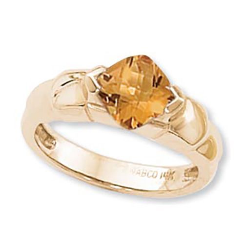 Cushion Citrine Ring - 14K Yellow Gold Size 7 - 70908CI