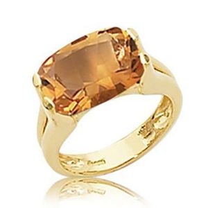 Cushion Citrine Ring - 14K Yellow Gold Size 7 - 70929CI