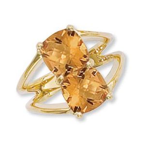 Cushion Citrine Ring - 14K Yellow Gold Size 7 - 70882CI