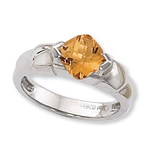 Cushion Citrine Ring - Sterling Silver Size 7 - 70908CI-SS
