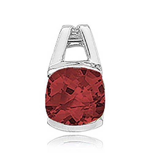 Cushion Garnet Pendant - Sterling Silver - 80293GA-SS