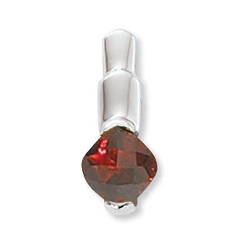 Cushion Garnet Pendant - Sterling Silver - 80380GA-SS