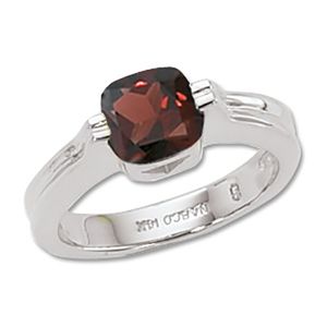 Cushion Garnet Ring - 14K White Gold Size 7 - 70640GAWG