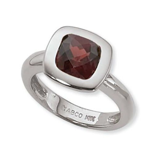 Cushion Garnet Ring - 14K White Gold Size 7 - 70729GAWG