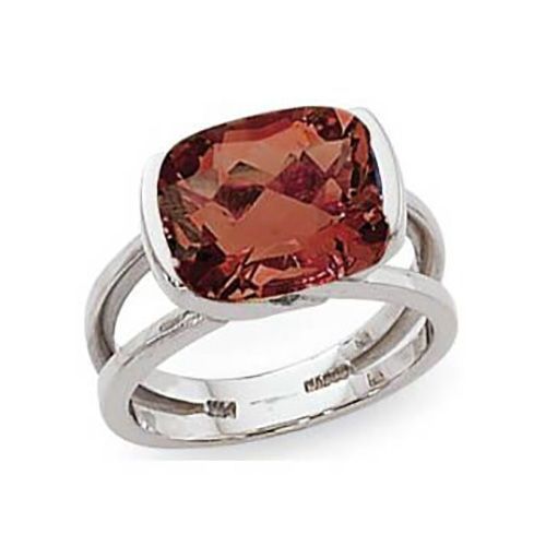 Cushion Garnet Ring - 14K White Gold Size 7 - 70815GAWG