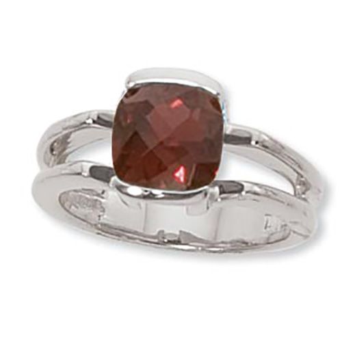Cushion Garnet Ring - Sterling Silver Size 7 - 70905GA-SS