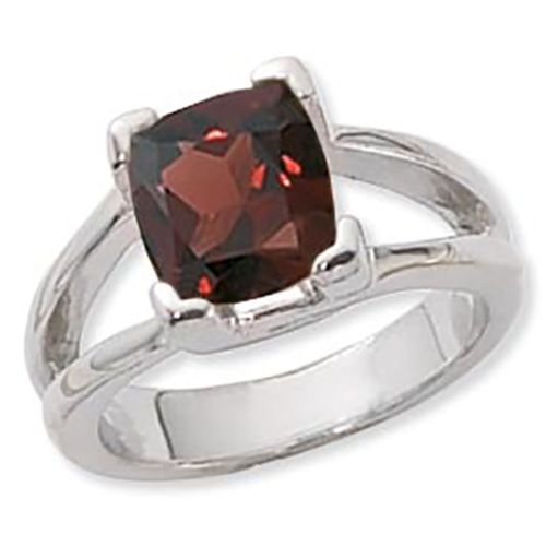 Cushion Garnet Ring - Sterling Silver Size 7 - 70893GA-SS