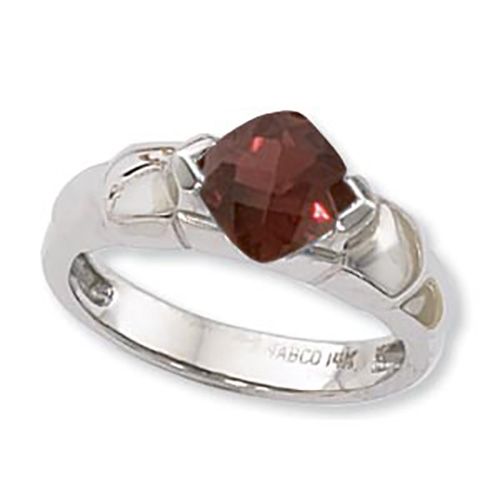 Cushion Garnet Ring - Sterling Silver Size 7 - 70908GA-SS