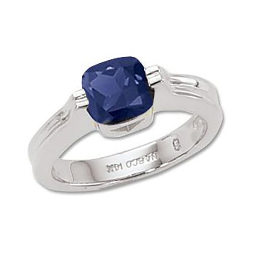 Cushion Iolite Ring - 14K White Gold Size 7