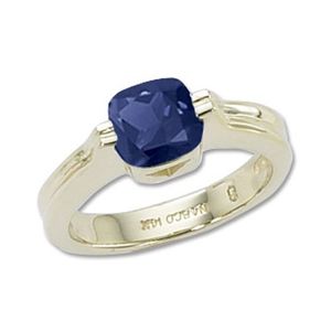 Cushion Iolite Ring - 14K Yellow Gold Size 7