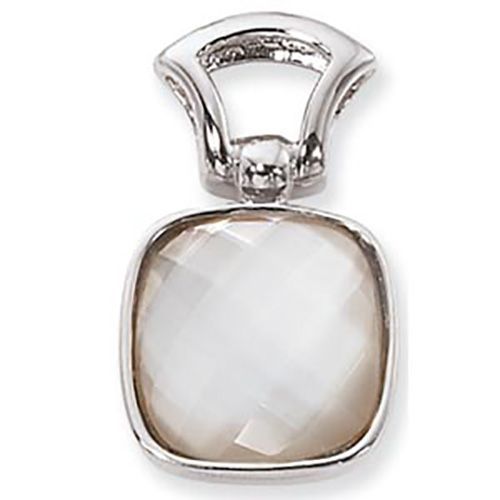 Cushion Mother Of Pearl Pendant - 14K White Gold - 80363MOPWG