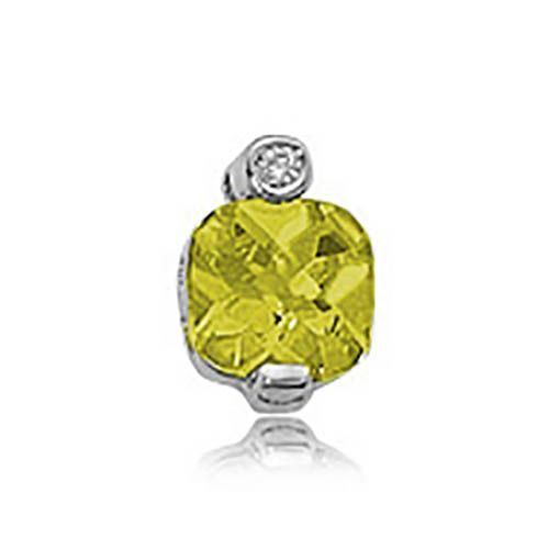 Cushion Oro Verde & Diamond Pendant - Sterling Silver - 80307OV-SS