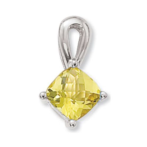 Cushion Oro Verde Pendant - 14K White Gold