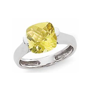 Cushion Oro Verde Ring - 14K White Gold Size 7 - 70728OVWG