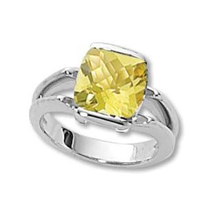 Cushion Oro Verde Ring - 14K White Gold Size 7 - 70892OVWG