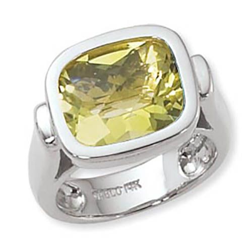 Cushion Oro Verde Ring - Sterling Silver Size 7 - 70703OV-SS