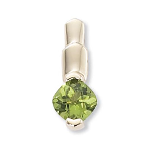 Cushion Peridot Pendant - 14K Yellow Gold
