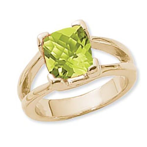 Cushion Peridot Ring - 14K Yellow Gold Size 7 - 70893PE