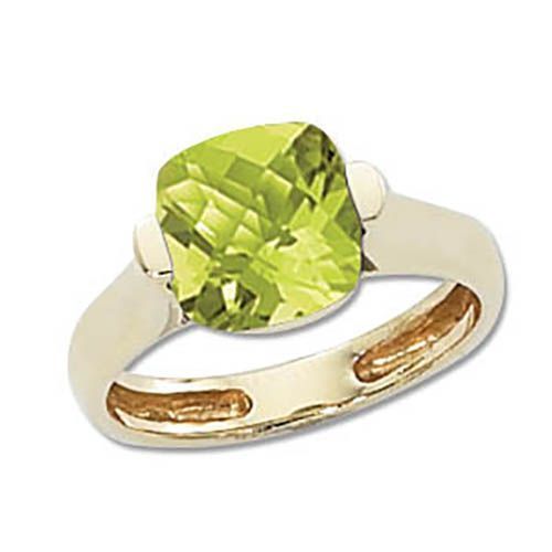 Cushion Peridot Ring - 14K Yellow Gold Size 7 - 70728PE