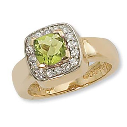 Cushion Peridot Ring - 14K Yellow Gold Size 7 - 70902PE
