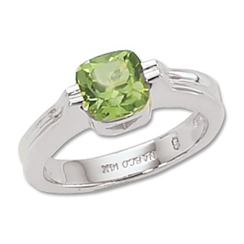 Cushion Peridot Ring - Sterling Silver Size 7 - 70640PE-SS