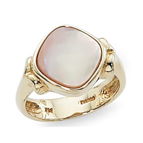 Cushion Pink Mother Of Pearl Ring - 14K Yellow Gold Size 7 - 70856PMOP