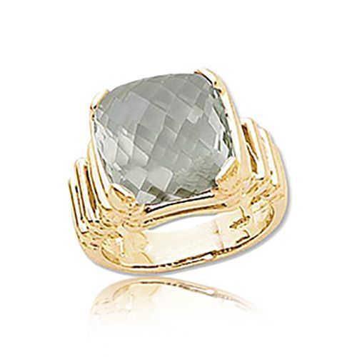 Cushion Praseolite Ring - 14K Yellow Gold Size 7 - 70930PR