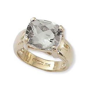 Cushion Praseolite Ring - 14K Yellow Gold Size 7 - 70789PR