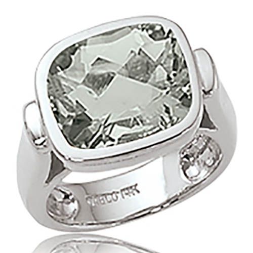 Cushion Praseolite Ring - Sterling Silver Size 7 - 70703PR-SS