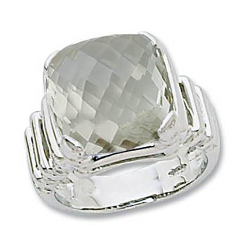 Cushion Praseolite Ring - Sterling Silver Size 7 - 70930PR-SS