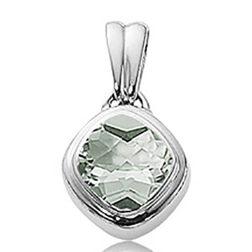 Cushion Prasiolite Pendant - Sterling Silver - 80090PR-SS