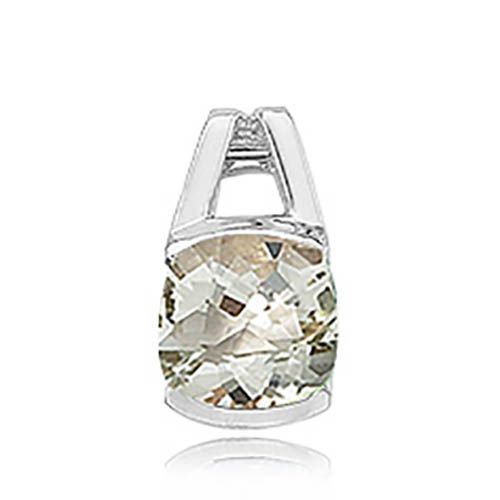 Cushion Prasiolite Pendant - Sterling Silver - 80293PR-SS