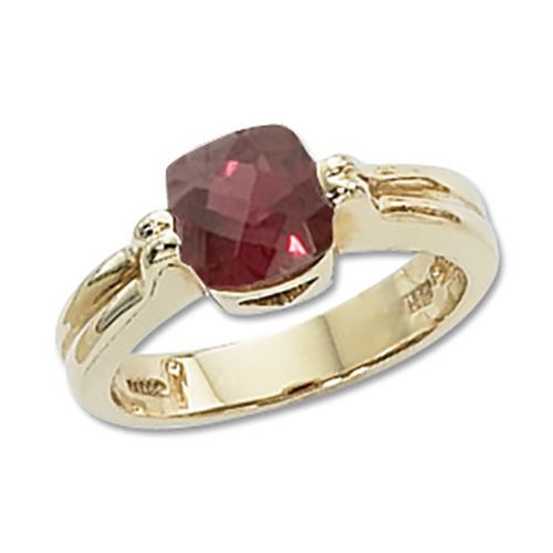 Cushion Rhodolite Ring - 14K Yellow Gold Size 7 - 70640RH