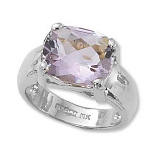 Cushion Rose De France Ring - 14K White Gold Size 7 - 70789RDFWG