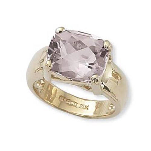 Cushion Rose Quartz Ring - 14K Yellow Gold Size 7 - 70789RQ