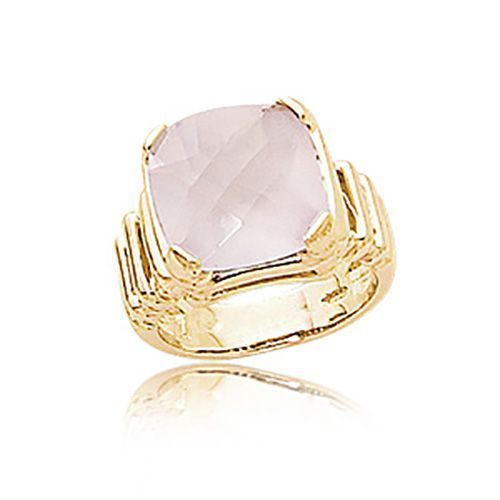 Cushion Rose Quartz Ring - 14K Yellow Gold Size 7 - 70930RQ