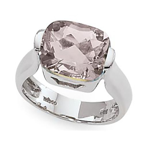 Cushion Rose Quartz Ring - Sterling Silver Size 7 - 70786RQ-SS