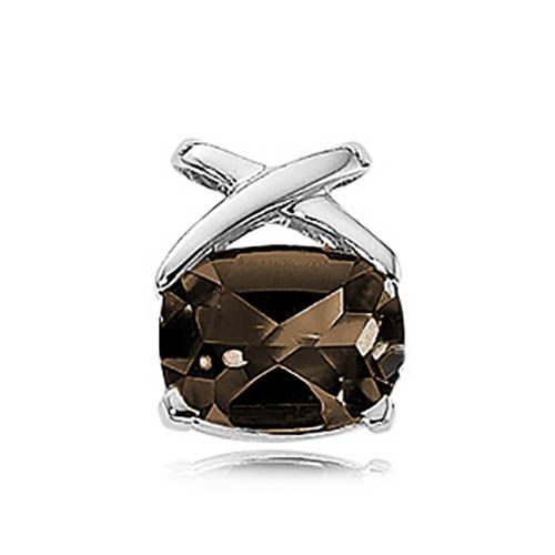 Cushion Smokey Quartz Pendant - Sterling Silver - 80104SQ-SS