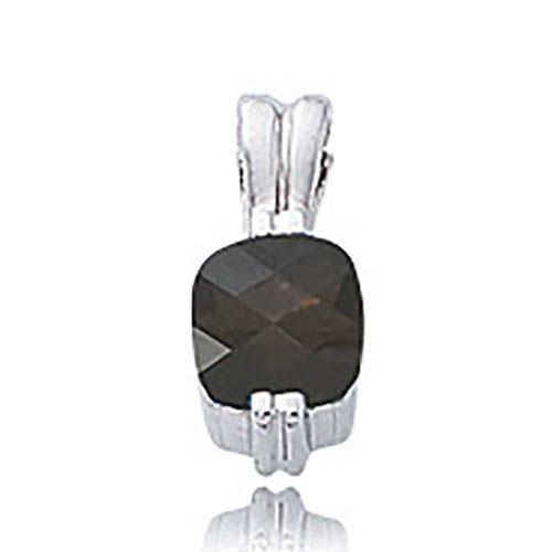 Cushion Smokey Quartz Pendant - Sterling Silver - 80289SQ-SS
