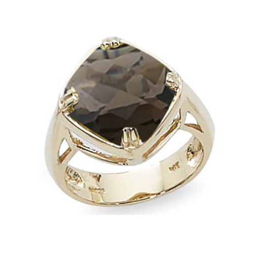 Cushion Smokey Quartz Ring - 14K Yellow Gold Size 7 - 70890SQ