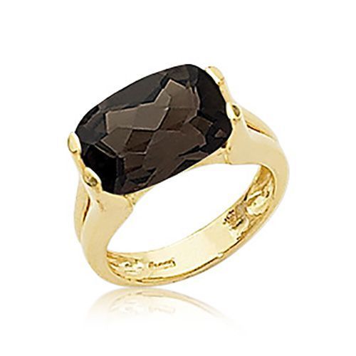 Cushion Smokey Quartz Ring - 14K Yellow Gold Size 7 - 70929SQ