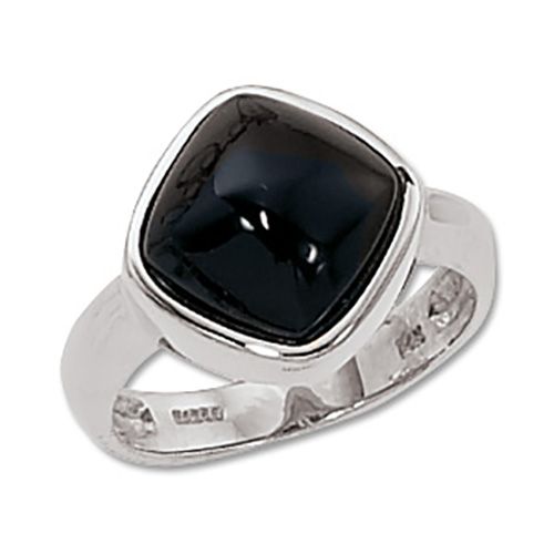 Cusion Onyx Ring - 14K White Gold Size 7