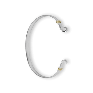 Custom Clasp Bracelet - Sterling Silver & 14K Gold 6mm 6.5 Inch