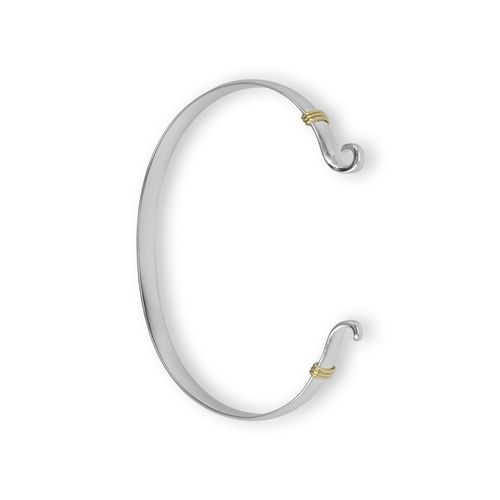 Custom Clasp Bracelet - Sterling Silver & 14K Gold 6mm 6 Inch
