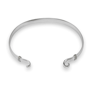 Custom Clasp Collection Hook Bracelet Rhodium Plated W/Sterling Silver Wraps 6mm 6 Inch - MCS660-R