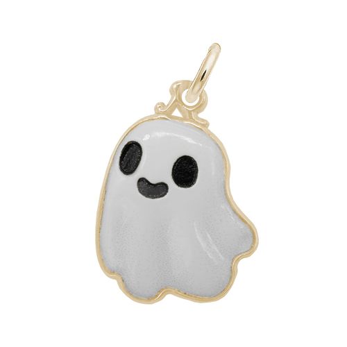 Cute Ghost Charm  - Painted- 10K Gold-10-1139-1-10K